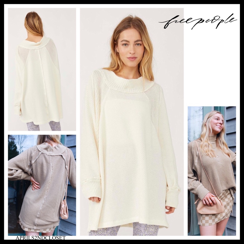 FREE PEOPLE SWEATER BOHO 90s VIBES FLOWY PULLOVER OVERSIZED TUNIC A2C - Picture 1 of 10